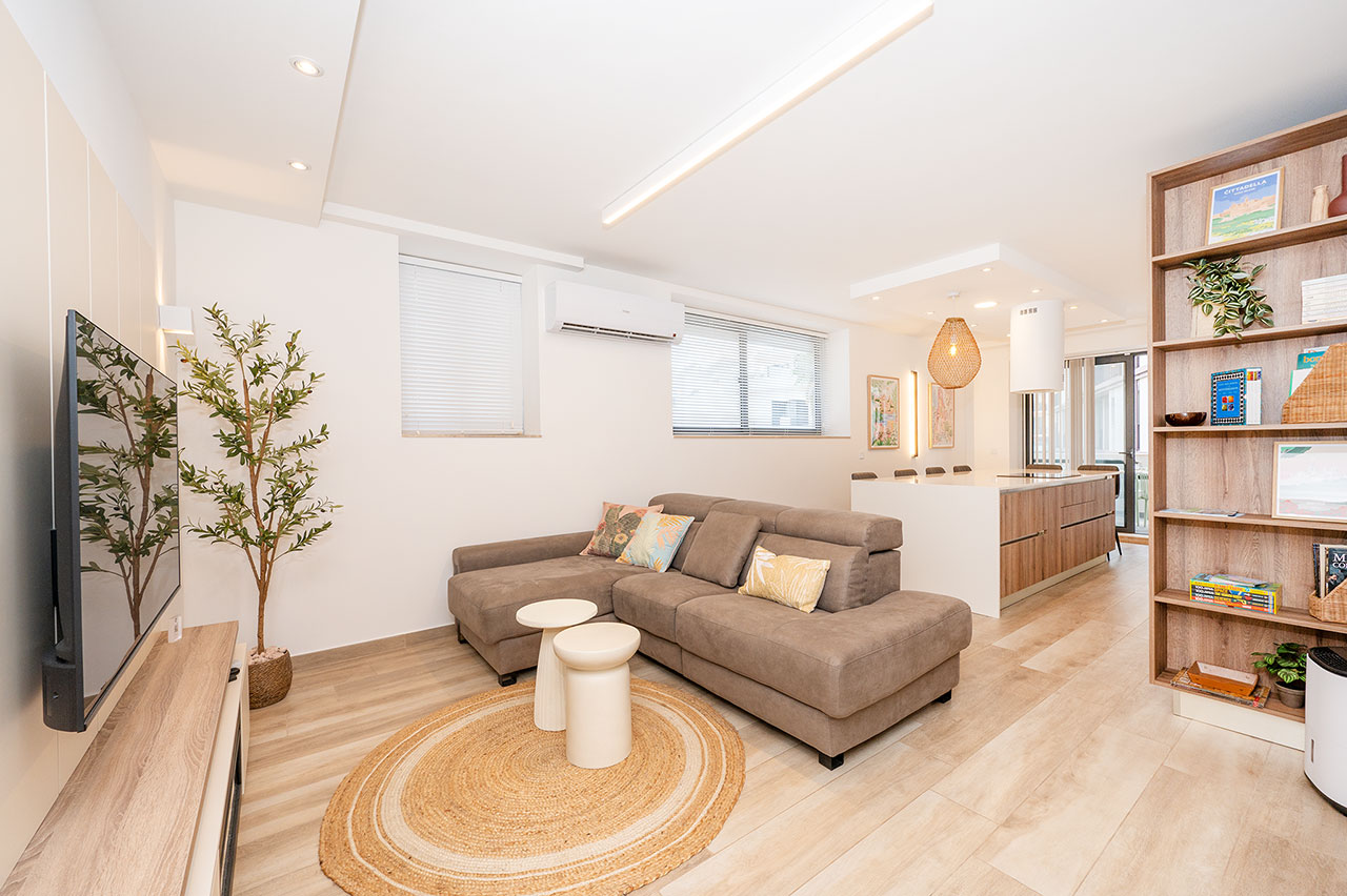 Open-plan living and kitchen space